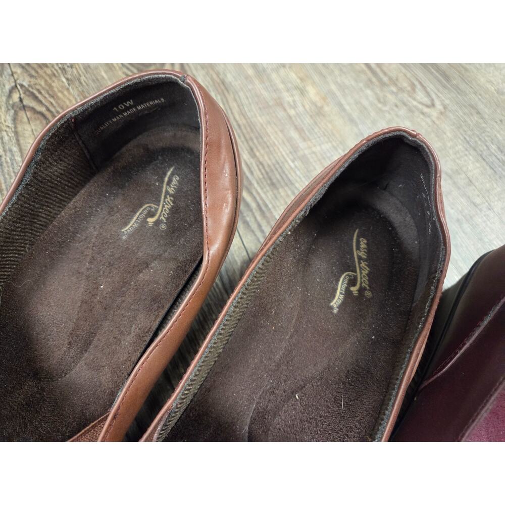 Easy Street Comfort Wear Wedge Heels Dark Red Brown Dress Shoes Size 10 - 2 Pair - Picture 2 of 10